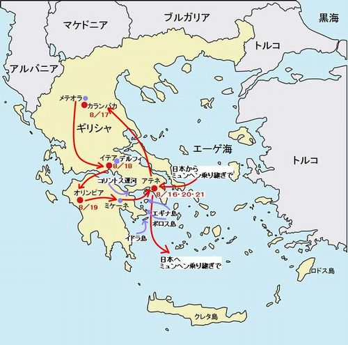 ギリシャの地図