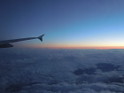 夕陽/ミュンヘンからアテネに向かう飛行機